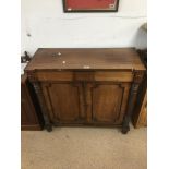 VICTORIAN CUPBOARD WITH SCROLL DETAIL DOWN THE FRONT WITH TOP DRAW