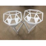 A PAIR OF MAGIS OF ITALY WHITE PAINTED ALUMINUM BAR STOOLS, 67CM