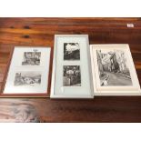 FIVE BLACK AND WHITE PHOTO GRAPHS OF PARIS, FRAMED AND GLAZED IN THREE FRAMES