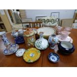 QUANTITY OF ASSORTED CERAMICS INCLUDING CROWN STAFFORDSHIRE, ROYAL CROWN DERBY DISH, TWO MIXING