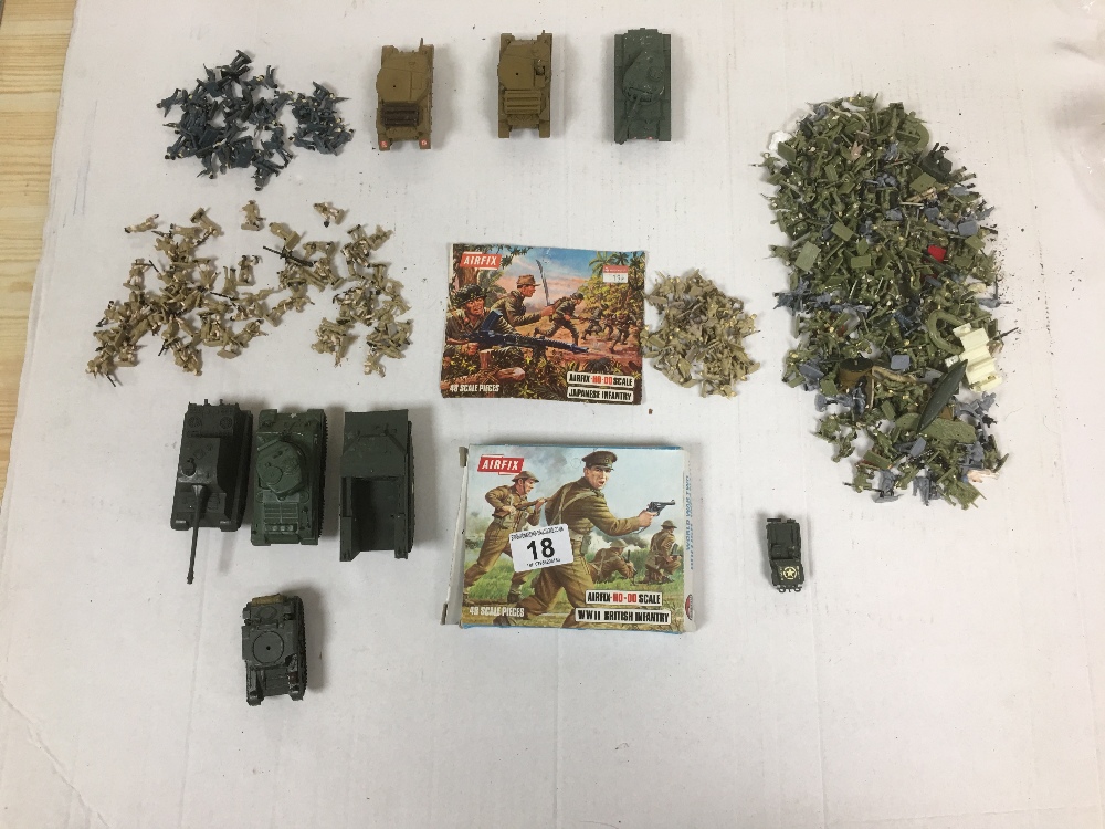 AIRFIX PLASTIC SOLDIERS WITH PLASTIC TANKS