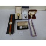 LOT OF SIX WRISTWATCHES, INCLUDING A LADIES SILVER ACCURIST, A SEIKO AND A TISSOT, ALL IN BOXES