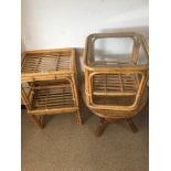 FOUR PIECES OF BAMBOO FURNITURE ALL SIDE TABLES