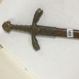 A REPRODUCTION REENACTMENT SWORD WITH SHEATH, 104CM LONG