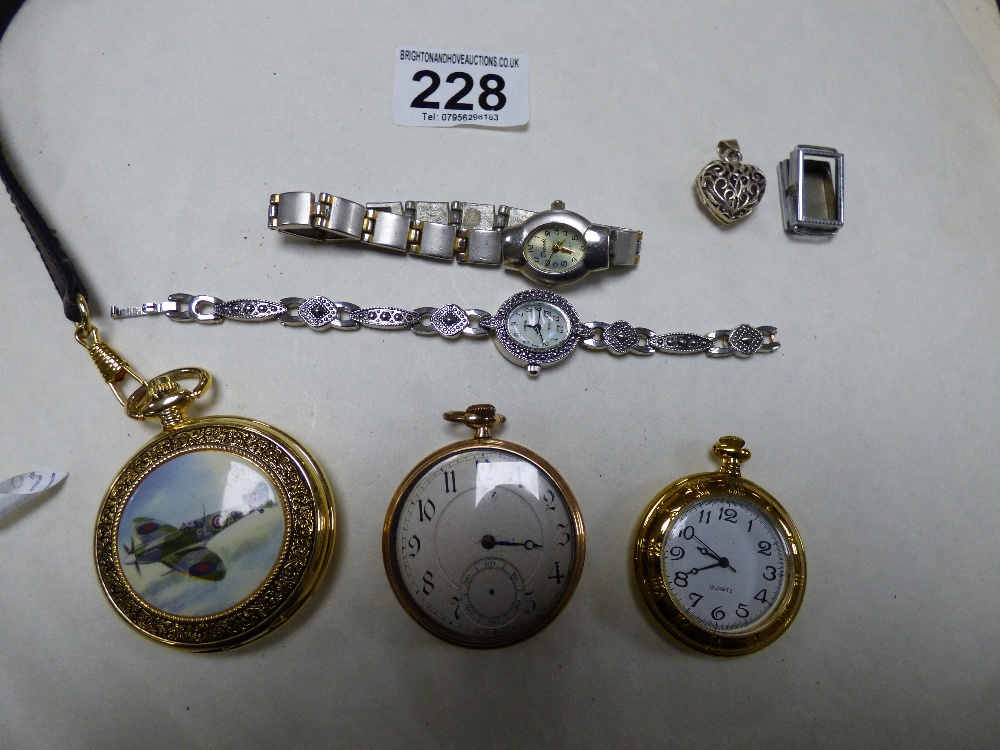 MIXED LOT OF WATCHES AND POCKET WATCHES, INCLUDING CYMREX POCKET WATCH ETC, ALSO INCLUDING A