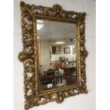 VINTAGE GILDED ORNATE BEVELLED MIRROR 87 X 69 CMS