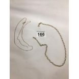 A 9CT GOLD BELCHER CHAIN NECKLACE TOGETHER WITH ANOTHER 9CT NECKLACE (AF), TOTAL WEIGHT 7.1G