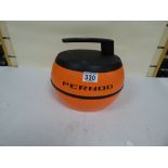 A VINTAGE PERNOD ICE BUCKET SHAPED AS A CURLING STONE, MADE IN FRANCE, 26CM DIAMETER
