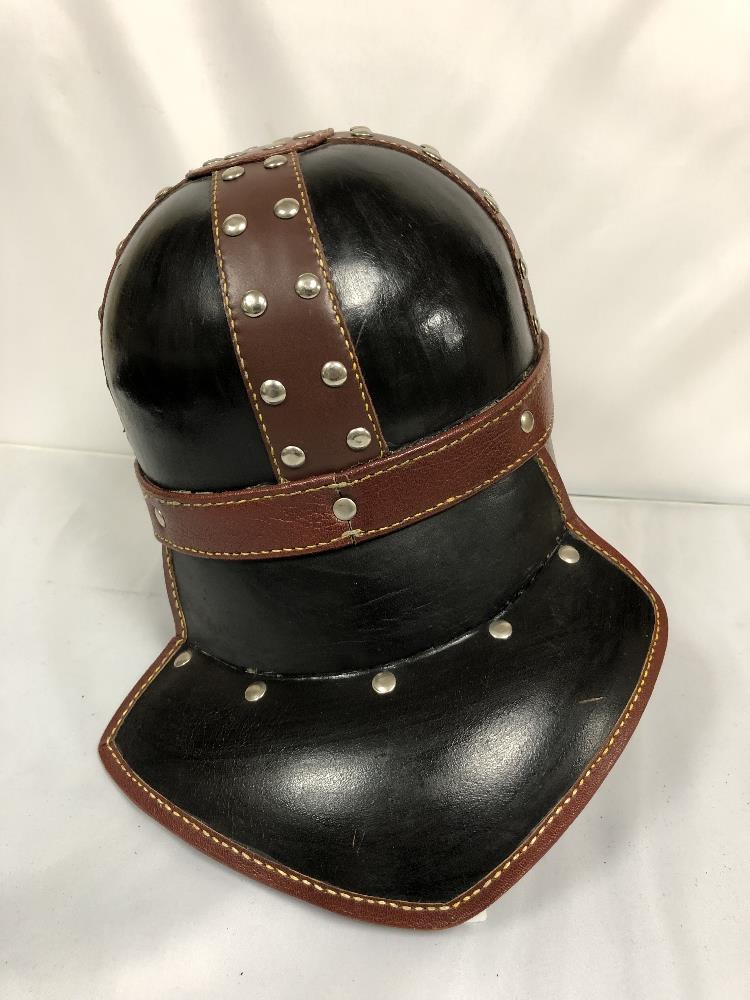 RE-ENACTMENT LEATHER VIKING HELMET - Image 4 of 4