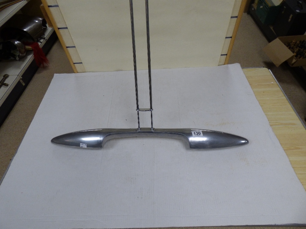 A LARGE UNUSUAL CHROME PENDANT HANGING LIGHT, 102CM HIGH