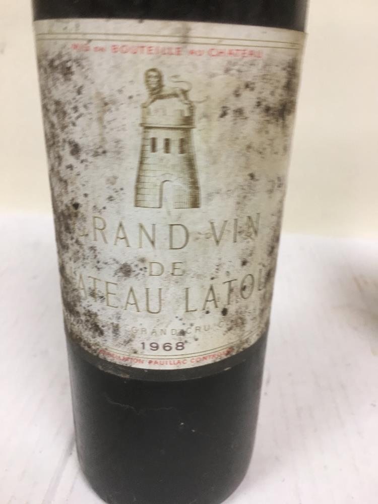 FOUR BOTTLES OF VINTAGE RED WINE, INCLUDING; GRAND VIN DE CHATEAU LATOUR 1968, CHATEAU LA LAGUNE - Image 5 of 7