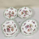 A SET OF SIX VICTORIAN STAFFORDSHIRE PORCELAIN DESSERT PLATES IN VARIOUS SHAPES AND SIZES
