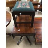 A 19TH CENTURY MAHOGANY PEMBROKE TABLE RAISED UPON FOUR LION PAW FEET, TOGETHER WITH AN