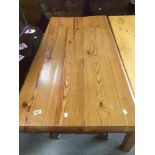 A PINE DINING TABLE, 150CM BY 75CM