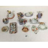 COLLECTION OF MID CENTURY JAPANESE CERAMIC ITEMS, COMPRISING ASH TRAYS AND DISHES, EACH WITH CERAMIC