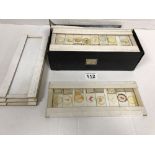 GROUP OF LATE 19TH/EARLY 20TH CENTURY GLASS SPECIMEN SLIDES, BOXED