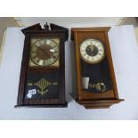 A VINTAGE SEIKO QUARTZ WALL CLOCK TOGETHER WITH A SIMILAR PRESIDENT 30 DAY, LARGEST APPROX 57CM