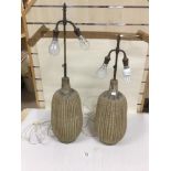 PAIR OF STONEWARE TABLE LAMPS