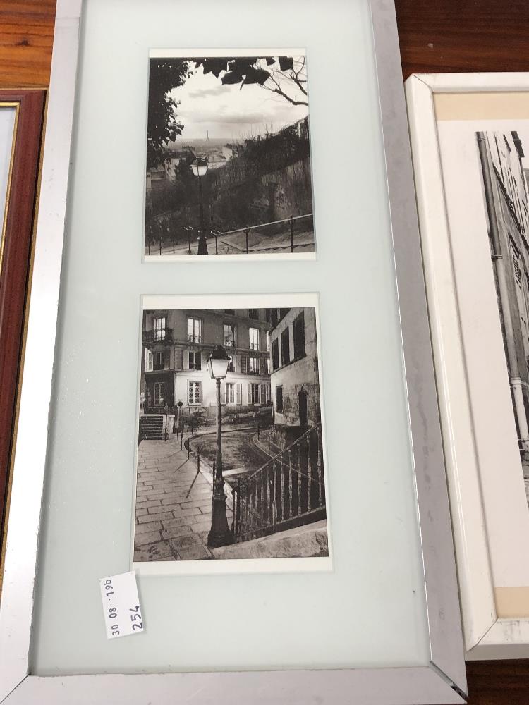 FIVE BLACK AND WHITE PHOTO GRAPHS OF PARIS, FRAMED AND GLAZED IN THREE FRAMES - Image 2 of 4