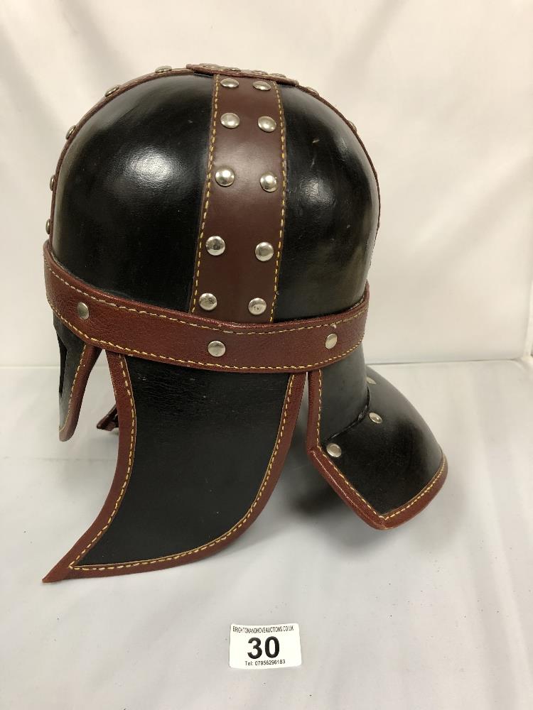 RE-ENACTMENT LEATHER VIKING HELMET - Image 3 of 4