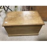 VICTORIAN PINE STORAGE TRUNK 72 X 43 X 41 CMS