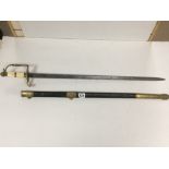 AN ENGLISH 5-BALL PATTERN NAVAL OFFICER'S SWORD IN THE STYLE OF ONE USED IN THE EARLY 1800'S, IN