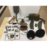 MAINLY MILITARY AND POLICE RELATED ITEMS INCLUDING A LINEN MAP OF HAZEBROOK BELGIUM