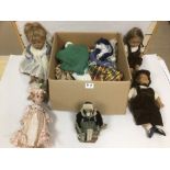 BOX OF DOLLS INCLUDING PAOLO, ROGEL AND PANRE