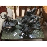 LARGE BRONZE OF ACHILLES CHARIOT RACING 50 X 26 CMS