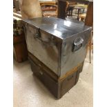 TWO VINTAGE METAL TRUNKS