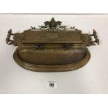 A BRASS ART NOUVEAU INK DESK STAND