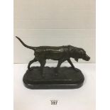 LARGE BRONZE DOG SIGNED A.CAIN 30 X 24 CMS