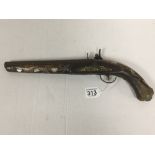 AN ANTIQUE STYLE FLINTLOCK PISTOL