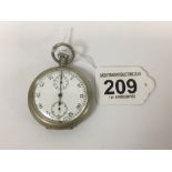 A GPO POST OFFICE POCKET WATCH STOP WATCH, THE ENAMEL DIAL WITH ARABIC NUMERALS DENOTING HOURS AND