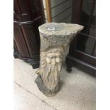 WOODEN CARVED TREE TRUNK OF A MAN WITH A BEARD 77 CMS