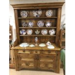LARGE VICTORIAN COUNTRY PINE DRESSER