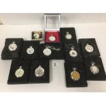 A GROUP OF POCKET WATCHES BY "THE HERITAGE COLLECTION" ALL IN ORIGINAL BOXES
