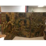 VICTORIAN SCREEN THREE FOLD A/F EACH PANEL 154 X 94 CMS