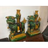 PAIR OF LARGE CERAMIC FOO DOGS