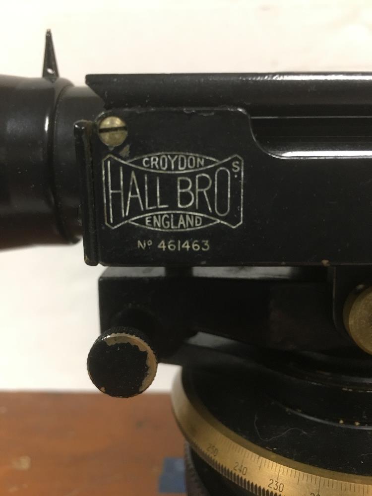 VINTAGE CASED THEODOLITE BY HALL BRO OF CROYDON ENGLAND - Image 7 of 11