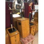 ART DECO DRESSING TABLE WITH BEDSIDE CHEST IN BIRDS EYE MAPLE