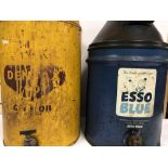 TWO LARGE OIL DRUMS ESSO BLUE AND DENMAX GEAR OIL