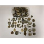 A LARGE QUANTITY OF MILITARY CAP BADGES 160 IN TOTAL FROM NUMEROUS DIFFERENT REGIMENTS