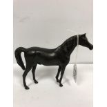 A HEAVY BRONZE FIGURE OF A HORSE, 19CM BY 14CM