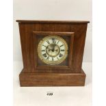 A LATE 19TH CENTURY ANSONIA CLOCK CO MAHOGANY CASED MANTLE CLOCK, MOVEMENT PATENTED JUNE 14 1881,