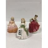 ROYAL DOULTON FIGURES; FAIR MAIDEN, PENNY AND ROSE, HN2434, HN2338 AND HN1368