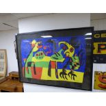 LARGE MIRO FRAMED AND GLAZED PRINT 139 X 102 CMS