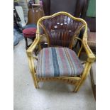 BAMBOO AND WICKER CHAIR