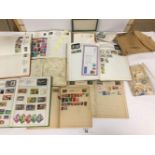 EIGHT STAMP ALBUMS WITH ADDITIONAL LOOSE STAMPS