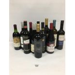 TWELVE BOTTLES OF RED WINE INCLUDING SOUTH AFRICAN